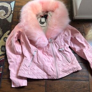 NWTS Cute faux leather Pink Jacket